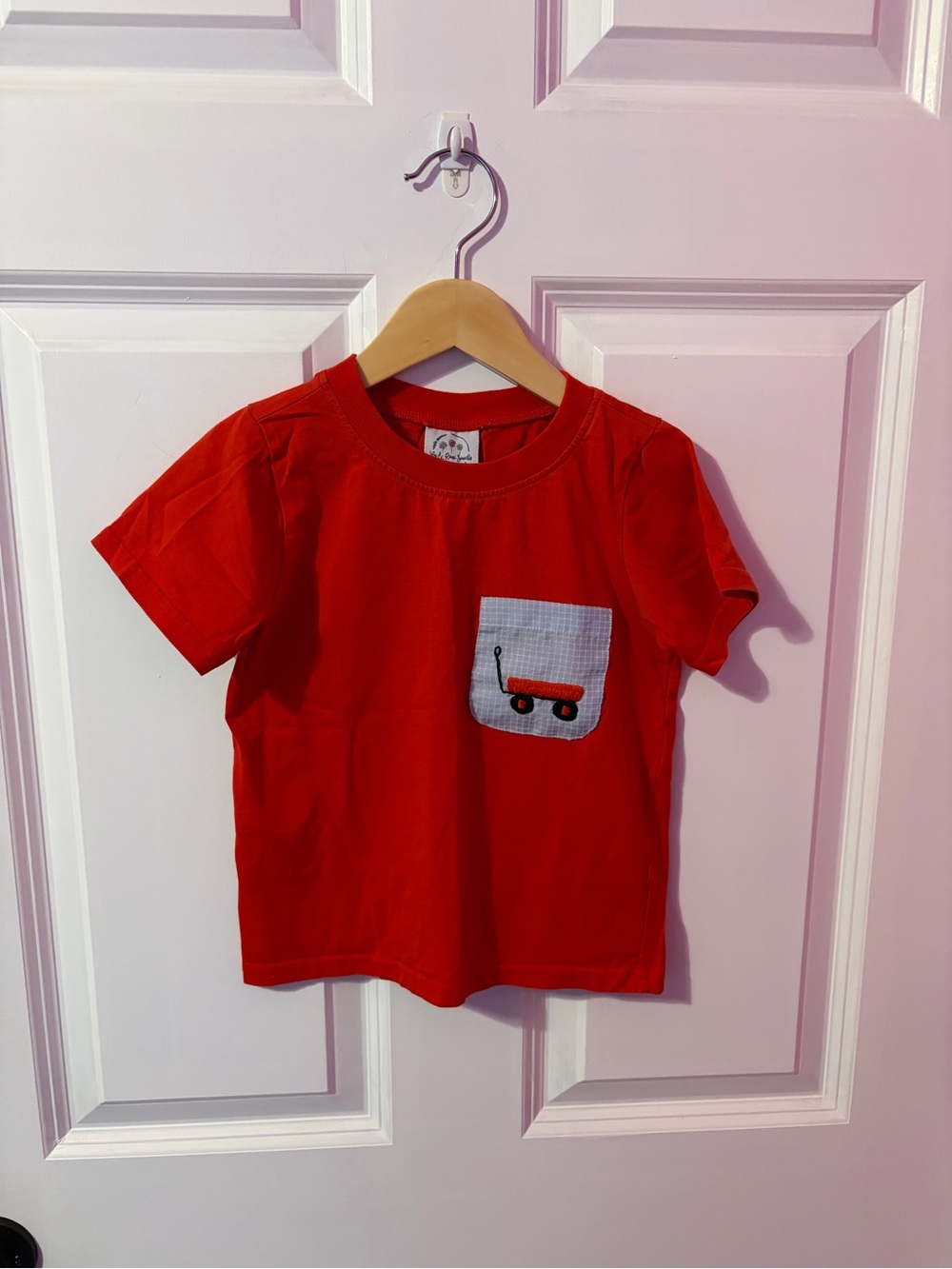 Lily & Roux Smocks Red Kids Tee with Pocket